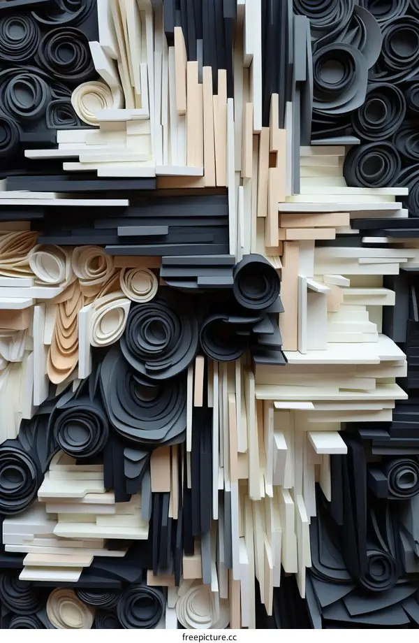 Black White and Tan Foam Blocks Wall Art