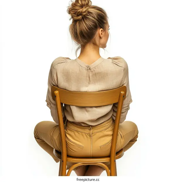 Woman Sitting in a Chair Back View