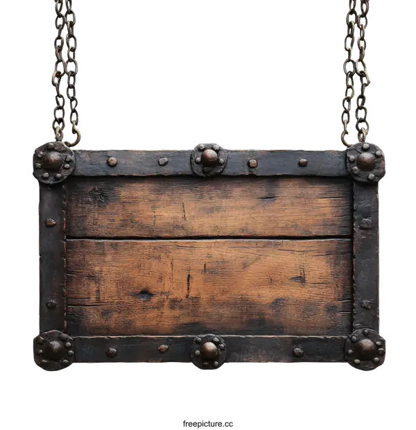 [Transparent Background PNG]Antique Wooden Hanging Sign