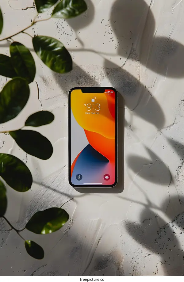 Smartphone Display with Abstract Background