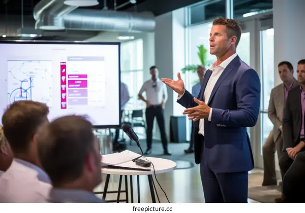 Businessman giving a presentation in a conference room
