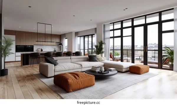 Modern Open-Plan Living Area Design