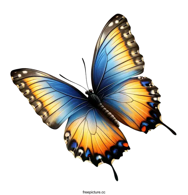 [Transparent Background PNG]Stunning Illustration of a Colorful Butterfly