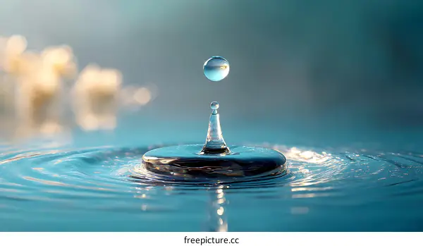 Water Droplet Splashing in Still Water