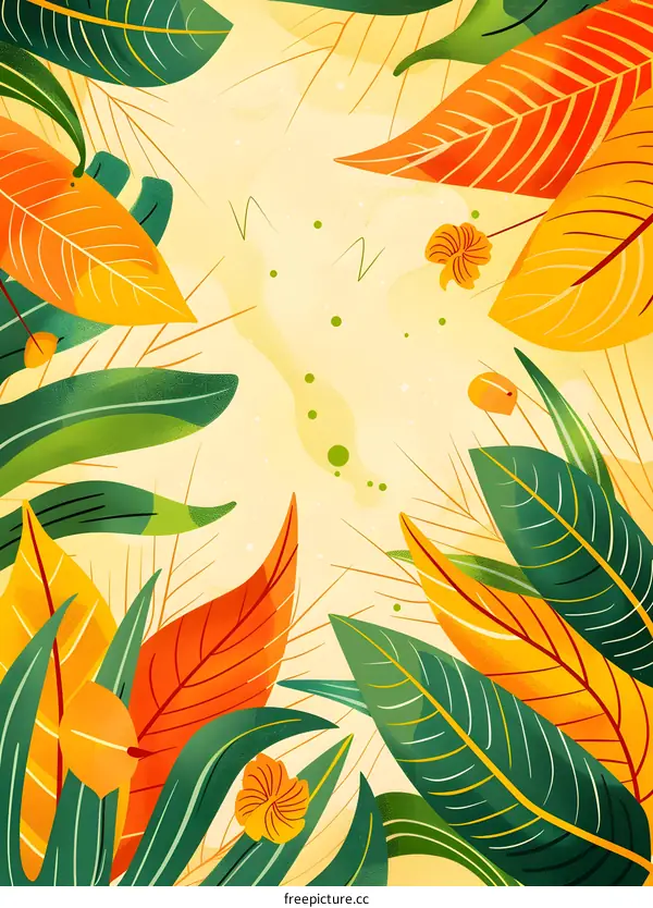 Tropical Leaves Pattern Illustration