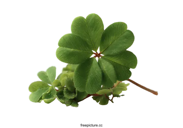 [Transparent Background PNG]Four-Leaf Clover Lucky Charm Closeup