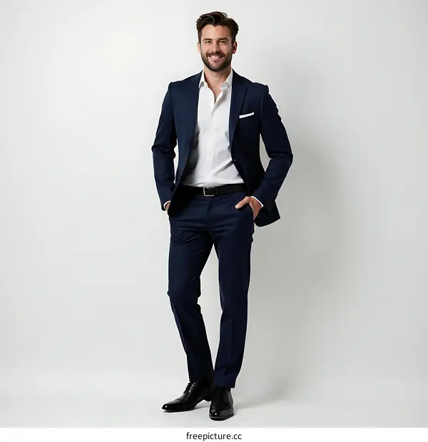 Portrait of a Handsome Businessman in a Suit