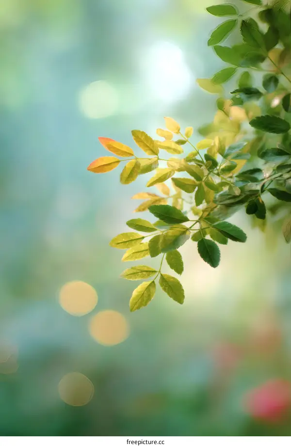 Natures Gentle Embrace: Fresh Leaves in the Sunlight