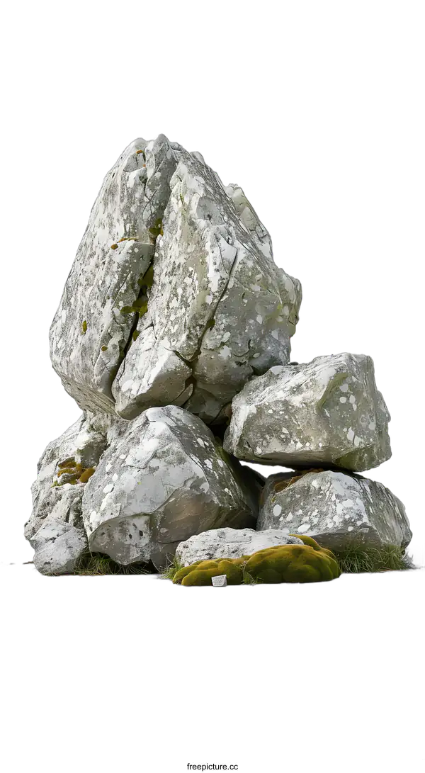 [Transparent Background PNG]Stack of Rocks On a White Background