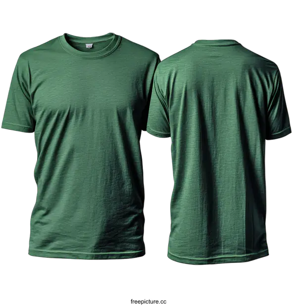 [Transparent Background PNG]Blank Dark Green T-Shirt Mockup