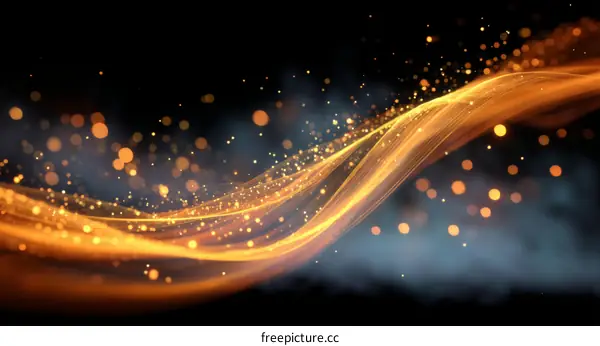 Abstract Golden Wave Background Design