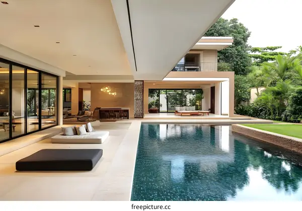 Modern Minimalist Luxury Home with Swimming Pool