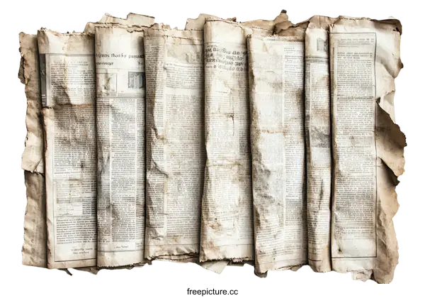 [Transparent Background PNG]Old Newspapers Vintage Aged Print Media