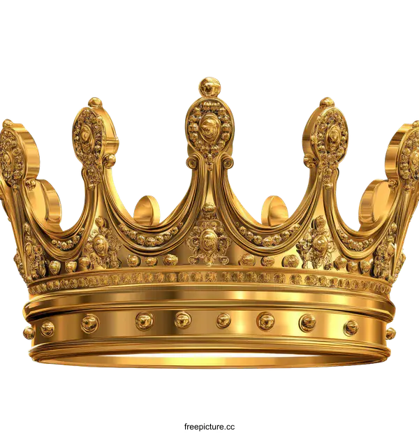 [Transparent Background PNG]Golden Royal Crown Illustration