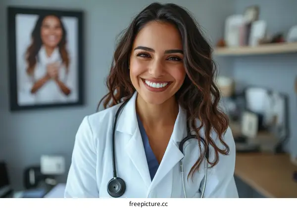 Smiling Female Doctor in Medical Office