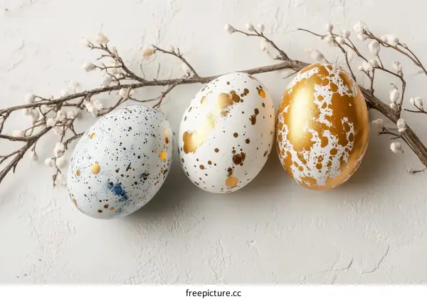 Decorated Easter Eggs on a Branch