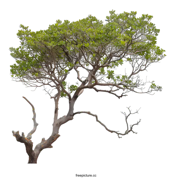 [Transparent Background PNG]Isolated Tree With Green Leaves Against White Background