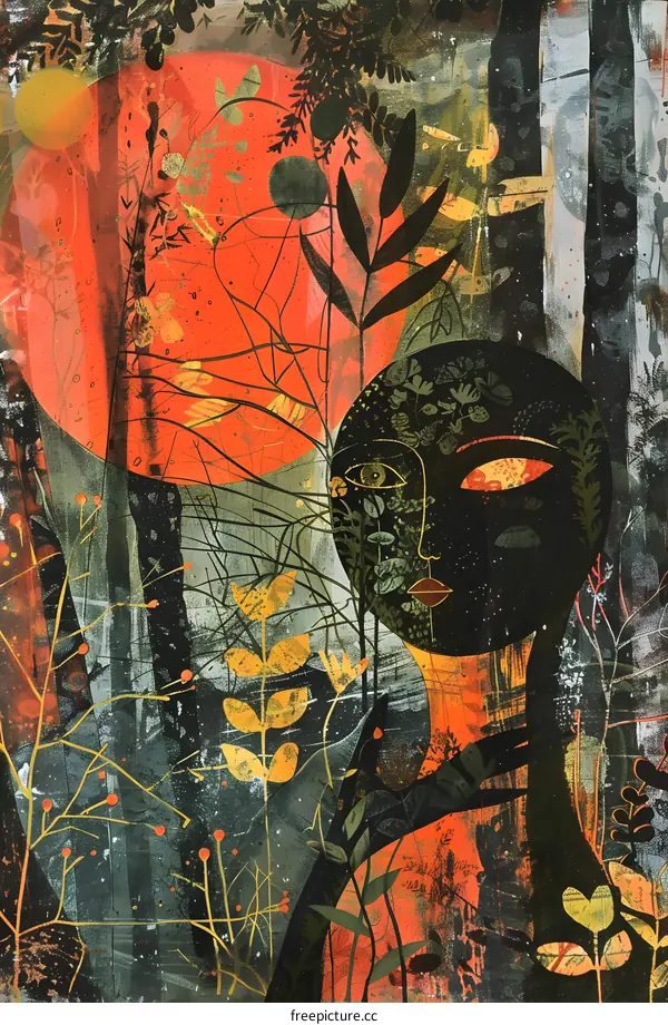Abstract Art of Woman In the Forest