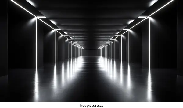 Abstract Futuristic Neon Corridor