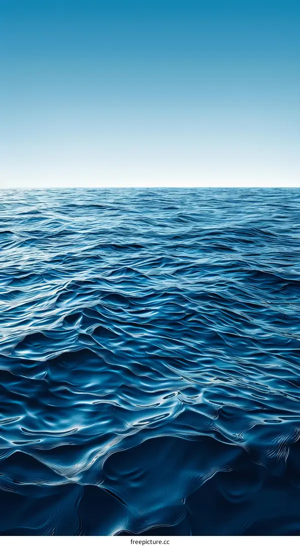 Deep blue ocean with gentle waves