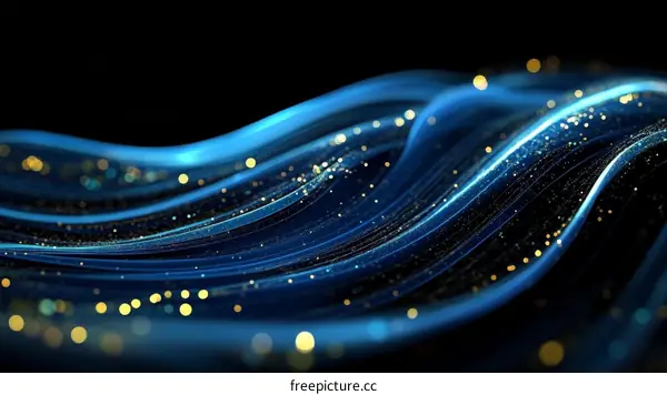 Abstract Flowing Lines with Sparkling Particles