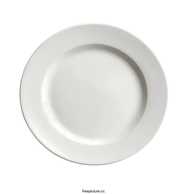 [Transparent Background PNG]Empty White Round Plate on White Background