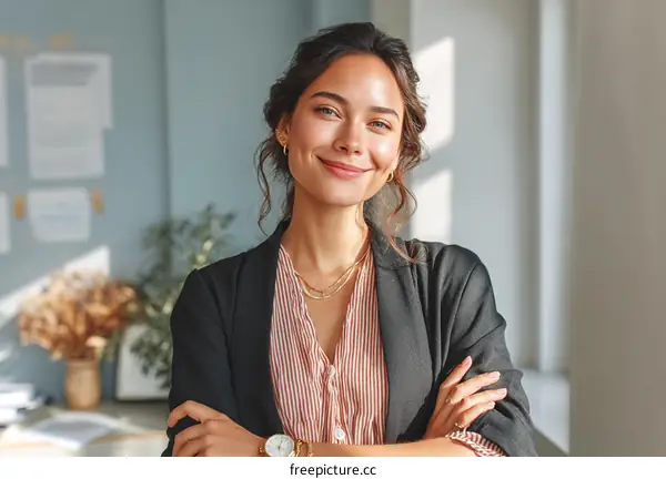 Confident Business Woman Portrait in Modern Office