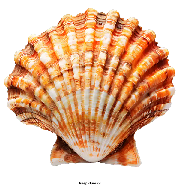 [Transparent Background PNG]orange and white seashell