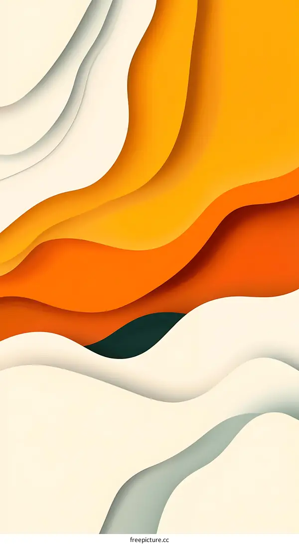 Abstract Papercut Background With Yellow And Orange