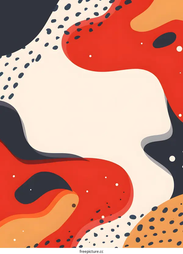 Abstract Background with Red and Black Shapes