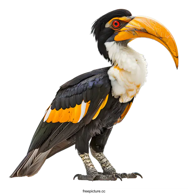 [Transparent Background PNG]A Wreathed Hornbill Bird on a White Background