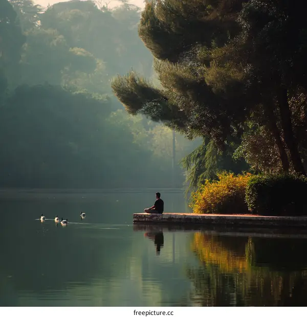 Peaceful Moment by the Serene Lake