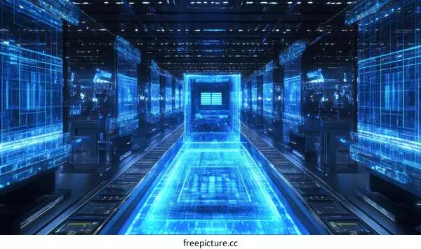 Futuristic Digital Technology Corridor