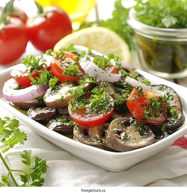 Mushroom and Tomato Salad with Parsley