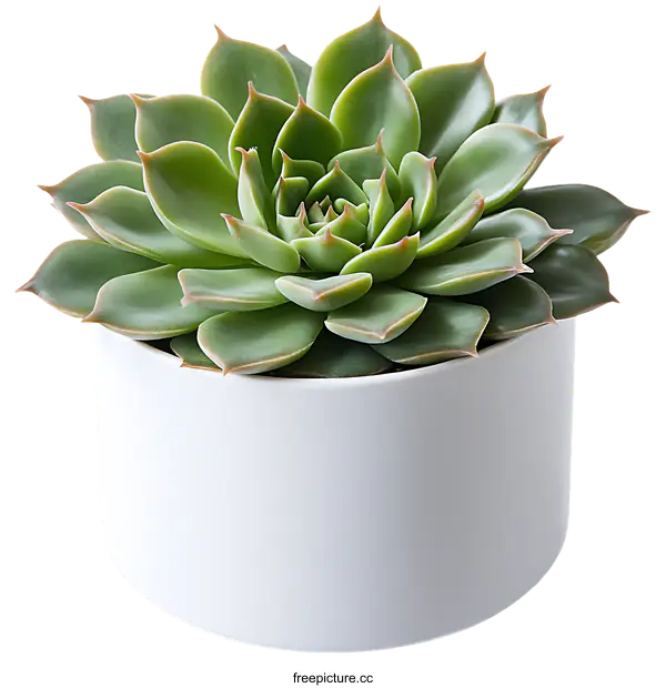 [Transparent Background PNG]Succulent Plant in White Pot