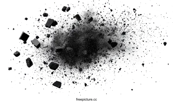 [Transparent Background PNG]Black Powder Explosion Illustration