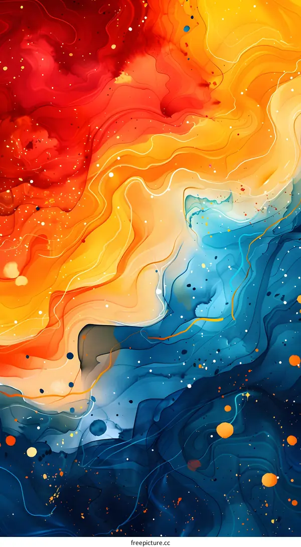 Colorful liquid is flowing
