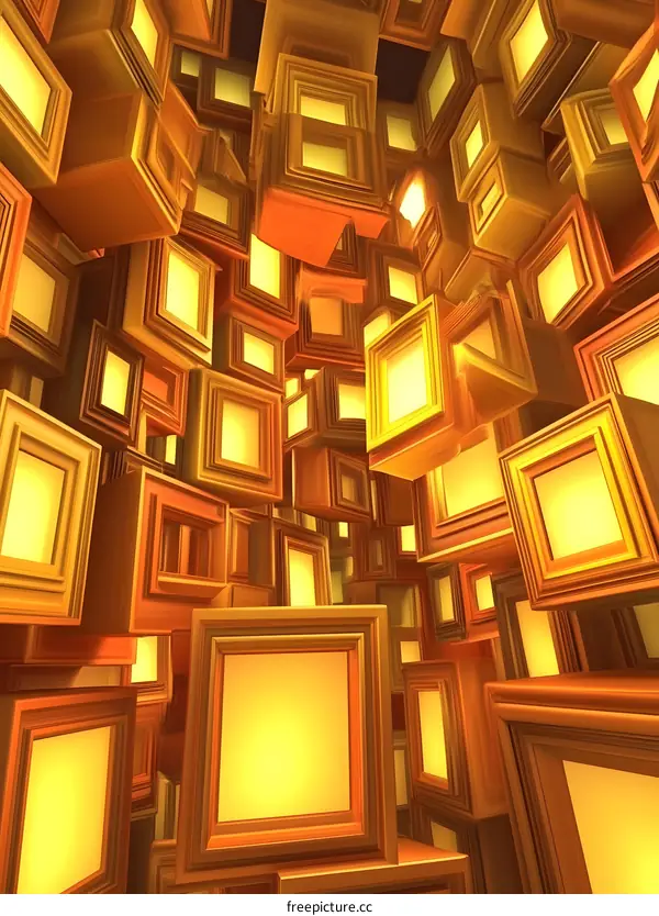 Abstract Gold Frame Background