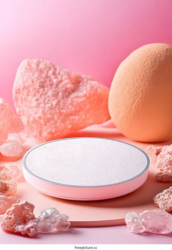 Pink Wireless Charging Pad With Salt Rocks