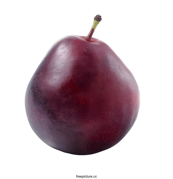 [Transparent Background PNG]Single Red Plum Isolated on White Background