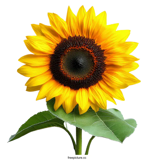 [Transparent Background PNG]Beautiful Sunflower Isolated on White Background