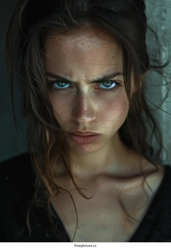 Close-up Portrait of a Caucasian Woman