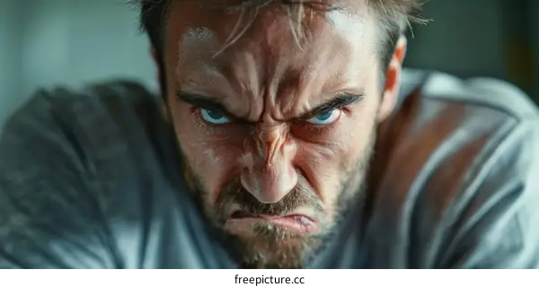 Close up of an angry man