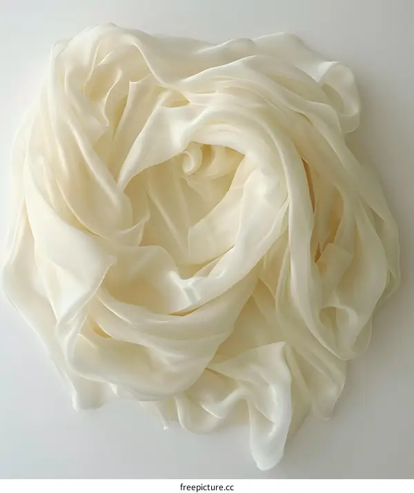 White Sheer Fabric Swirling Abstract Background