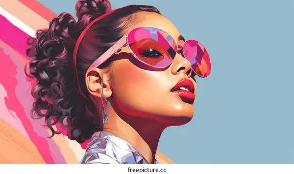 Portrait of a young woman wearing sunglasses