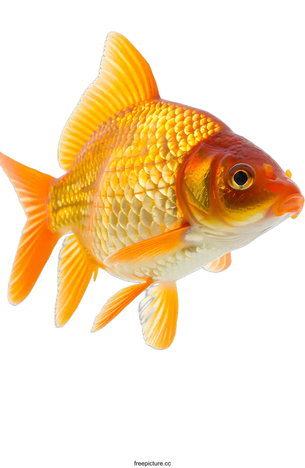 [Transparent Background PNG]Goldfish Swimming Side View