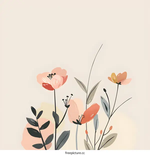 Simple Flower Illustration Background