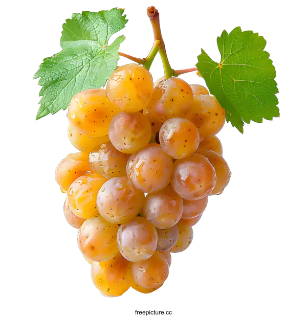 [Transparent Background PNG]Fresh white grapes on white background