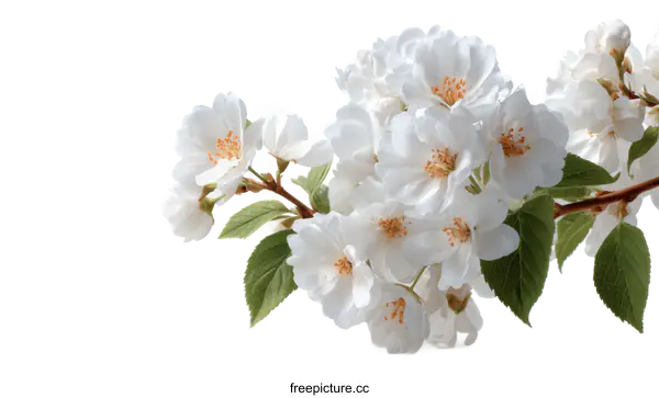 [Transparent Background PNG]Close Up of Blooming White Flowers