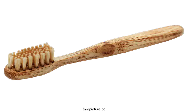 [Transparent Background PNG]Bamboo Toothbrush Close-up Image